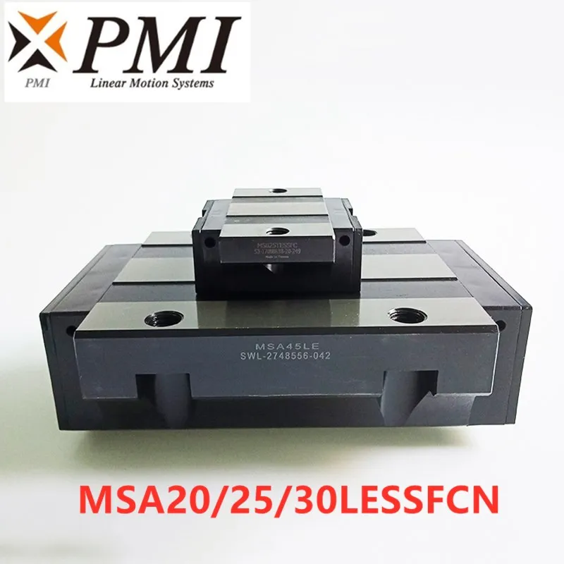 Taiwan PMI block carriage MSA20LESSFCN MSA25LESSFCN MSA30LESSFCN linear guide slider blocks MSA20/25/30LE -N CNC router parts
