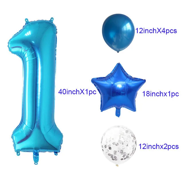 Воздушные шары для дня рождения мальчика украшения детский первый/2-й день