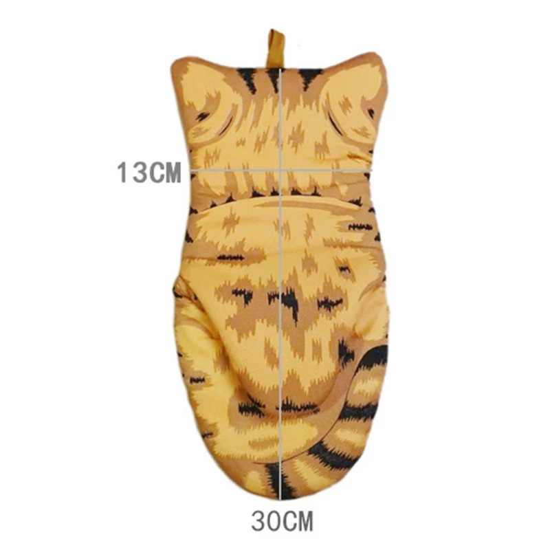 

3D Cartoon Cat Paws Ovenwanten Lange Katoenen Bakken Isolatie Magnetron Hittebestendige Antislip Handschoenen Dier 2Pc