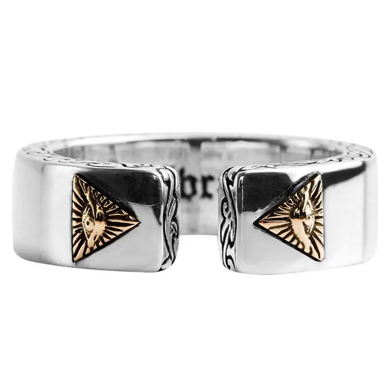 

Eye of God Ring Male Trend Personality Retro Thai Silver European and American Hip Hop Simple Open Finger Tail Ring Dark Wind