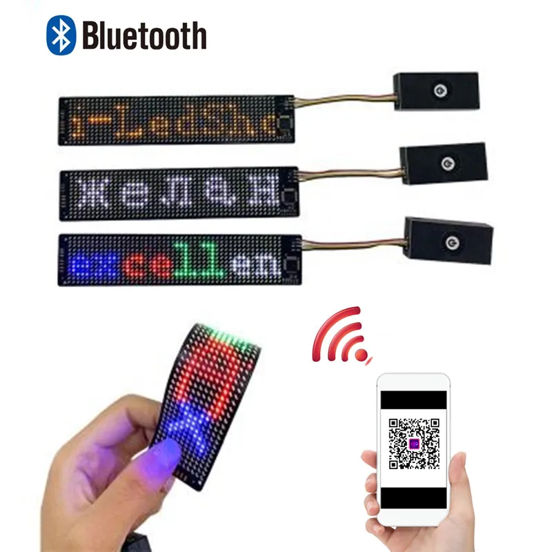 Ультратонкий гибкий светодиодный модуль Bluetooth 12*48 пикселей матричный экран для