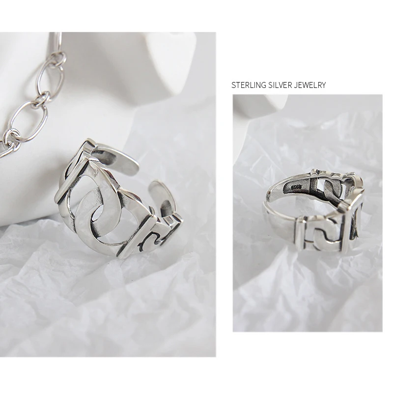 Женское кольцо с цепочкой AsinLove дизайнерское регулируемое ручной работы в