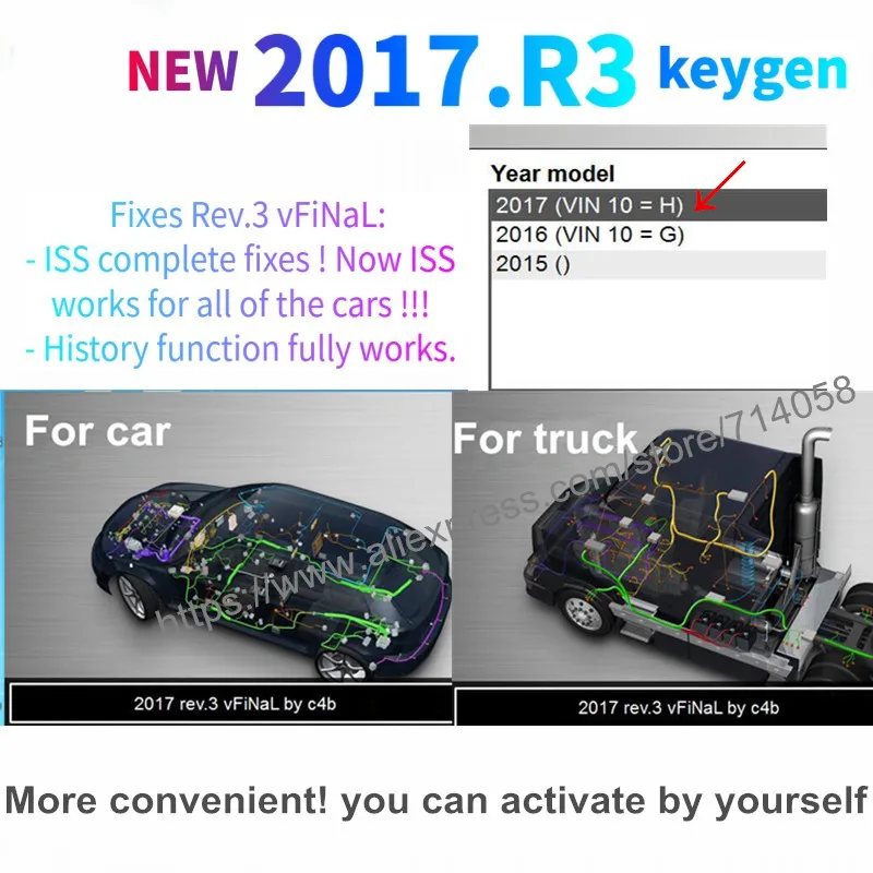 Лучший диагностический интерфейс V3 для vdijk Pro 2017.R3 keygen V3.0 OBD2 инструмент