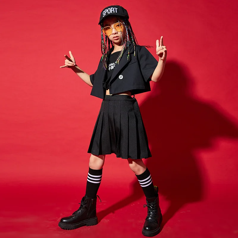 

Комплекты, детские укороченные рубашки, мини-юбка с высокой талией, однотонные, для отдыха, Harajuku Ulzzang, уличная одежда, стильная повседневная ...