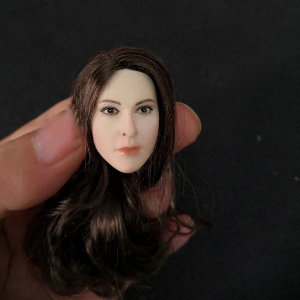

1/6 Brown Curls Agent Female Head Sculpt Pale Head For 12 inch Action Figure Body Accessory Model