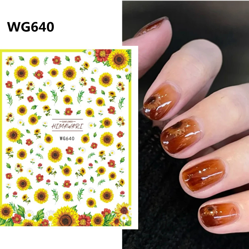 

Nails Accessories Nail Sliders Blossom Summer Sunflower Water Decals Nail Stickers Nail Art Decoration