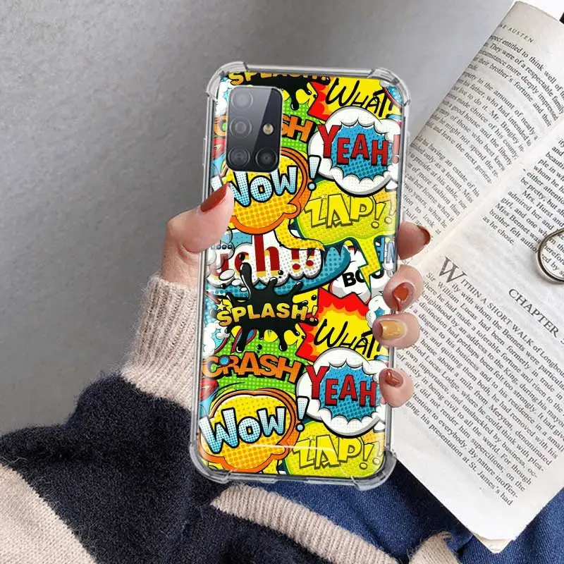 

Airbag Case For Samsung Galaxy A71 A51 M51 A42 A41 A31 A21 A21s A11 A01 M31 M31s M21 Cubrir Phone Coque Anime Graffiti Sticker