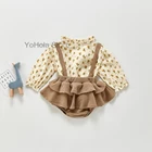 Одежда для маленьких девочек, хлопковая мягкая одежда для малышей, весенне-осеннее винтажное платье на бретелях, удобная одежда для новорожденных, наряды