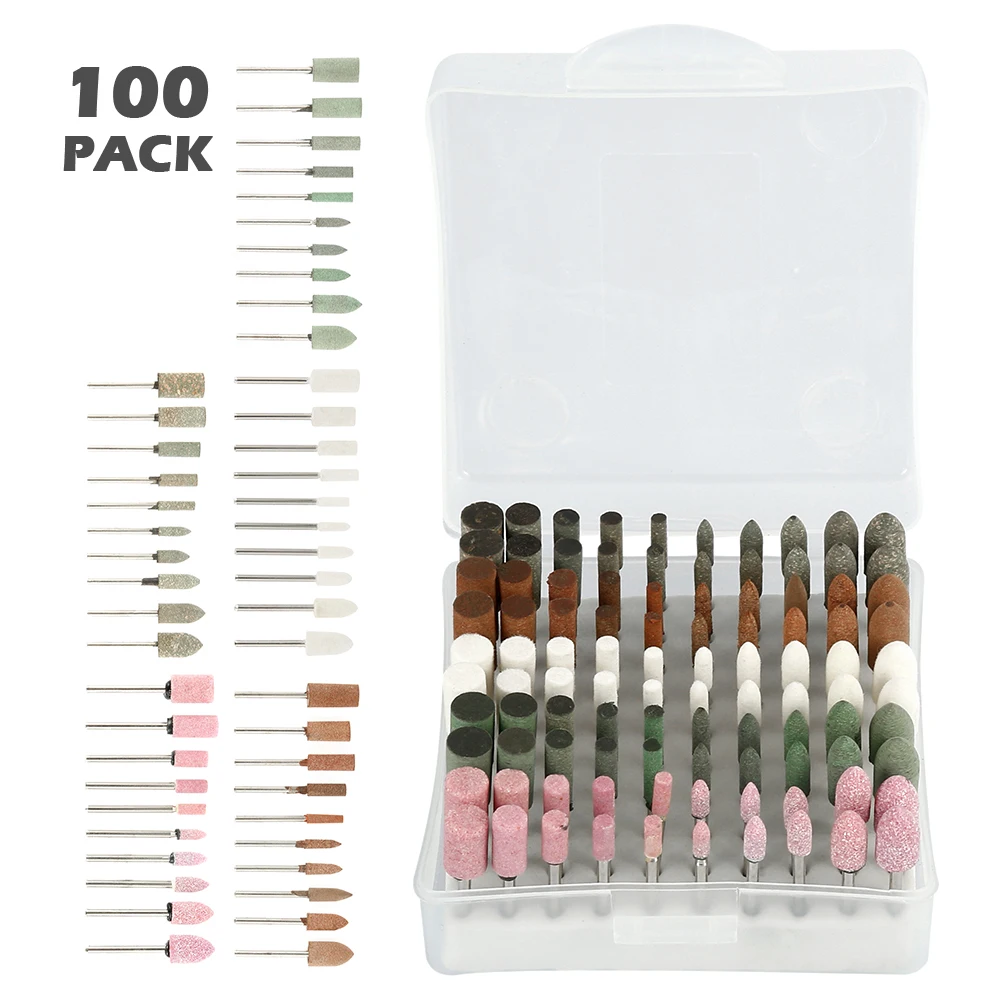 100 шт. абразивные монтируемые каменные точки Электрические шлифовальные