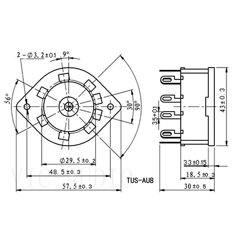 1 шт. крепление на шасси 8pin P8A бакелитовая трубчатая розетка для AD1 EL5 AZ4 EF1 EF6 EL8 EL3