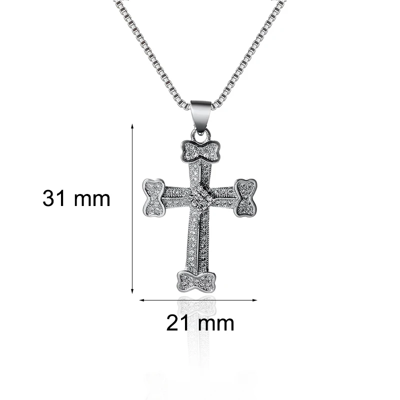 

XUFAN Necklaces for Women Classic Retro Gold Color Crystal Hollow Cross Necklaces Shiny Cubic Zirconia Pendant Necklace
