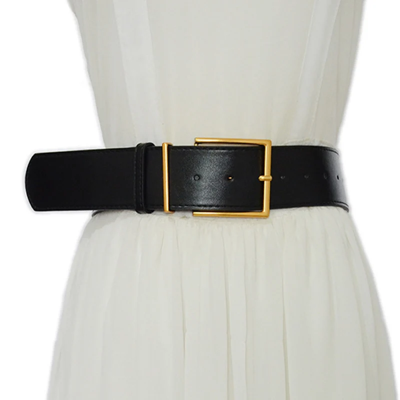 

Hot sale Fashion Cute Wide Belts for women Dress Women Ladies faux Leather Pin Buckled Straps waist belt