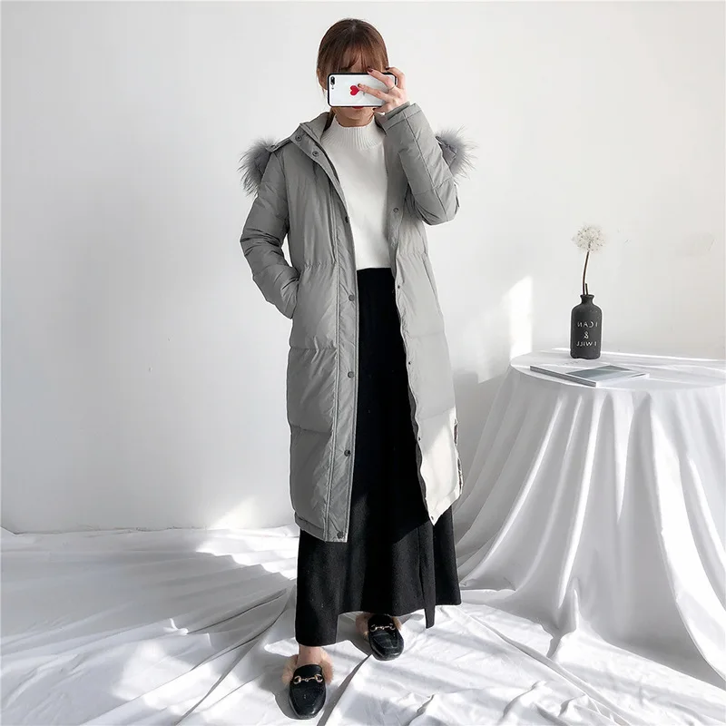Зимнее пальто женская одежда 2020 корейский толстый теплый пуховик на утином пуху +