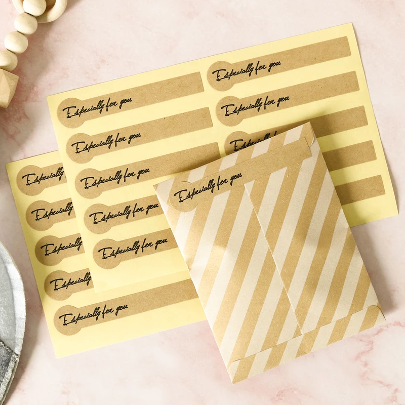 100 шт. специально для вас длинная наклейка из крафт бумаги упаковка в подарочную