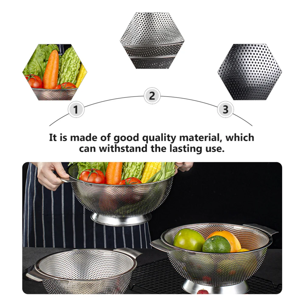 

1pc Stainless Steel Kitchen Supply Vegetable Drainage Basin Kitchen Ware Drainer