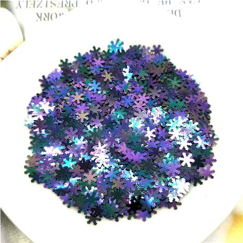 Laser purple 10g Ультра-тонкий 5 мм Снежинка блестки сверкающая 3D блестка для ногтей Paillette Eo-Friendly PET свободные блестки для украшения ногтей 10 г - Цвет: Laser purple 10g