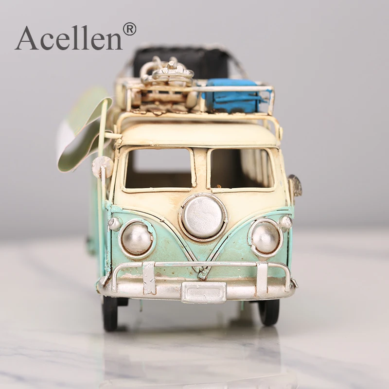 Классическая металлическая модель автобуса украшение для дома антикварные