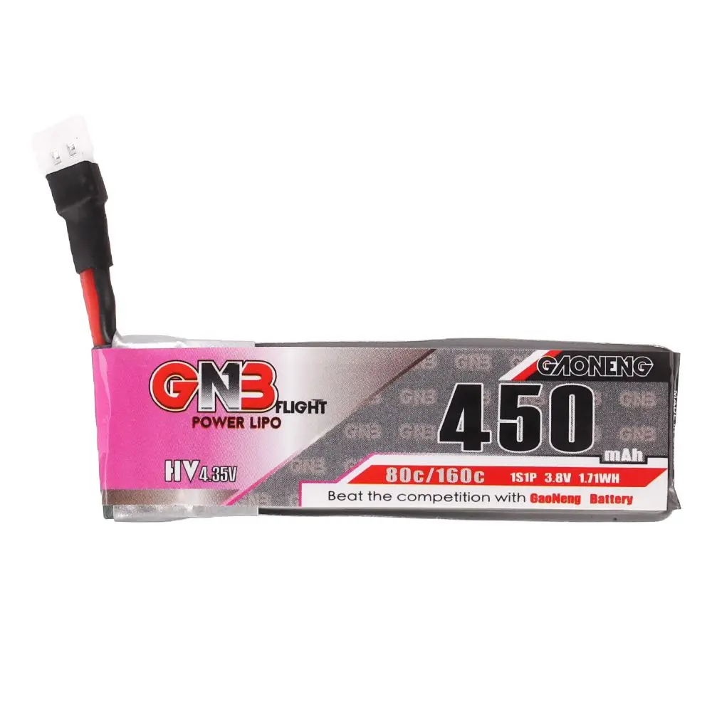 Аккумулятор GAONENG GNB 4 35 в 450 мАч 1S 80C HV PH2.0 белый штекер для модели E010 M80S Tiny7 RC - купить