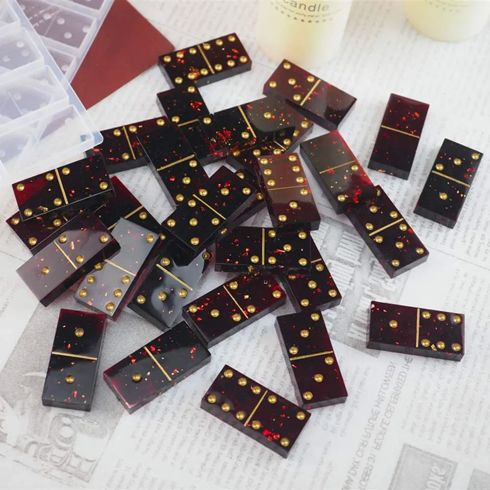 

Dominoes Chocolate Candy Cake Molds Silicone Rectangular Resin Epoxy Casting Domino Game Fun DIY Art Craft Making