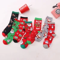 2021 ladies socks autumn and winter print santa claus cartoon patterned sports socks warm sleeping socks home