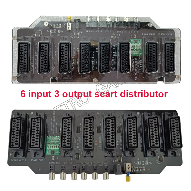 6 вход 3 выход Большие европейские Scart компонентов Автоматическая RGBS видео