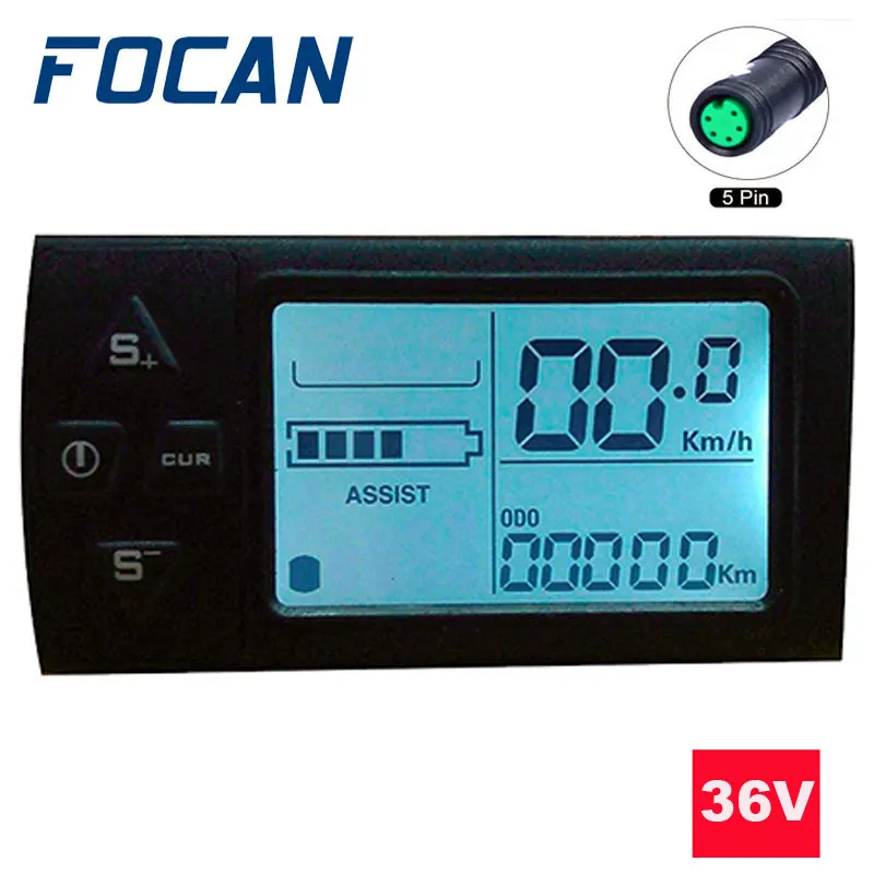 36V 5Pin waterproof 24 В/36 В/48 в ЖК-дисплей Ebike для электрического велосипеда bldc контроллер панель управления 861 - Цвет: 36V 5Pin waterproof