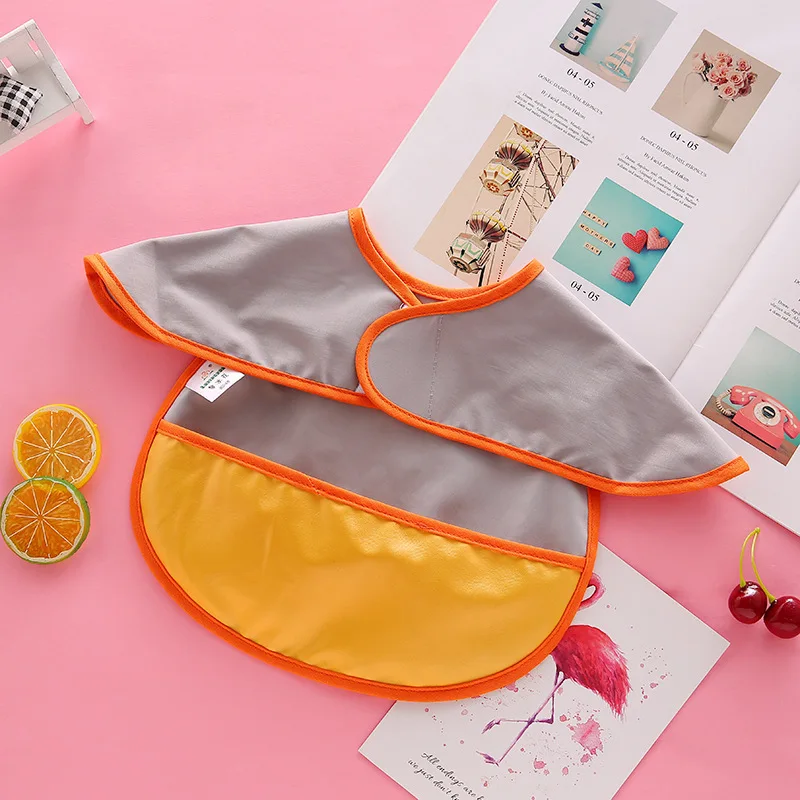 

Children's Bib Rice Pocket TPU Waterproof Baby Rice Clothing Painting Clothes Saliva Gown Baby Boy Stuff