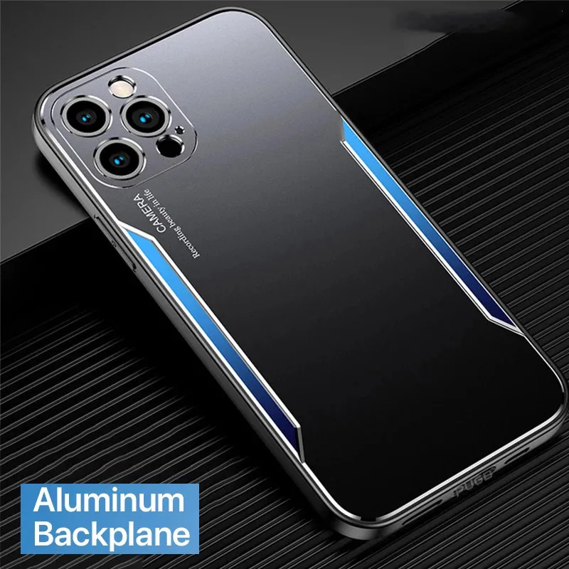 

Metal Blade Phone Case for iPhone 11 12 Pro Max X XS XR XSMAX SE20 Mini 7 8 Plus All-inclusive Fine Hole Protective Cover