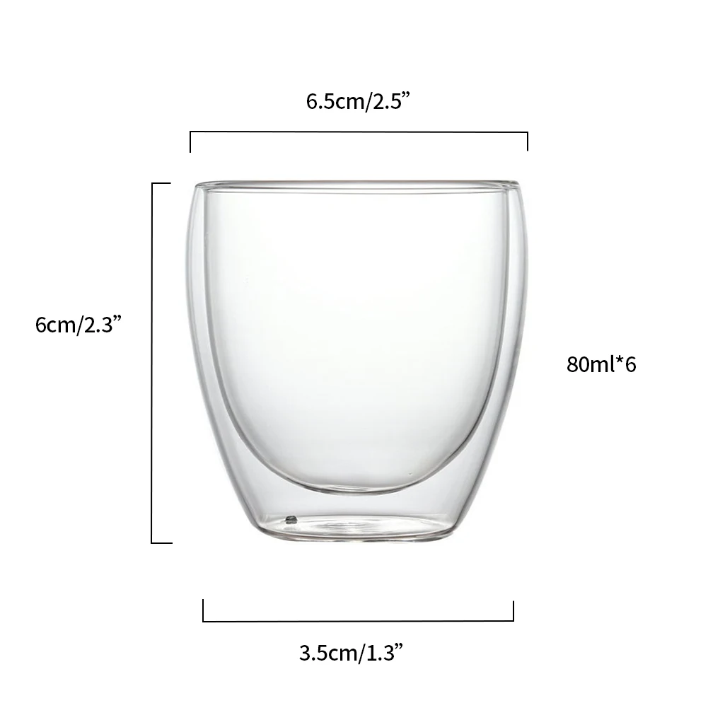 

4/6Pcs Heat-Resistant Double Wall Glass Cup Beer Espresso Coffee Cup Set Handmade Beer Mug Tea Glass Whiskey Glass Cup Drinkware