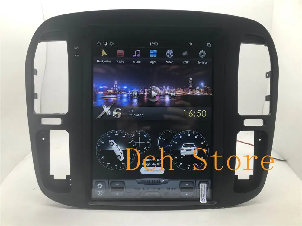 Автомобильный DVD плеер tesla style 12 1 дюйма Android 9 0 GPS навигация для TOYOTA LAND CRUISER lc100 2000 2001