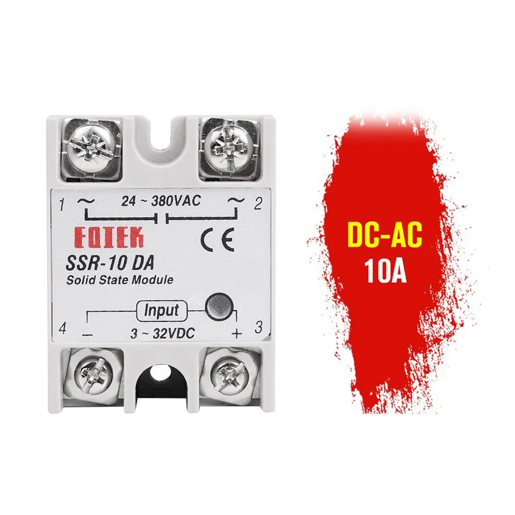 Твердотельное реле DC-AC 10A 25A 40A 60A 80A 100A 12V 3-32V DC TO 220V 24-380V AC нагрузка однофазный SSR для