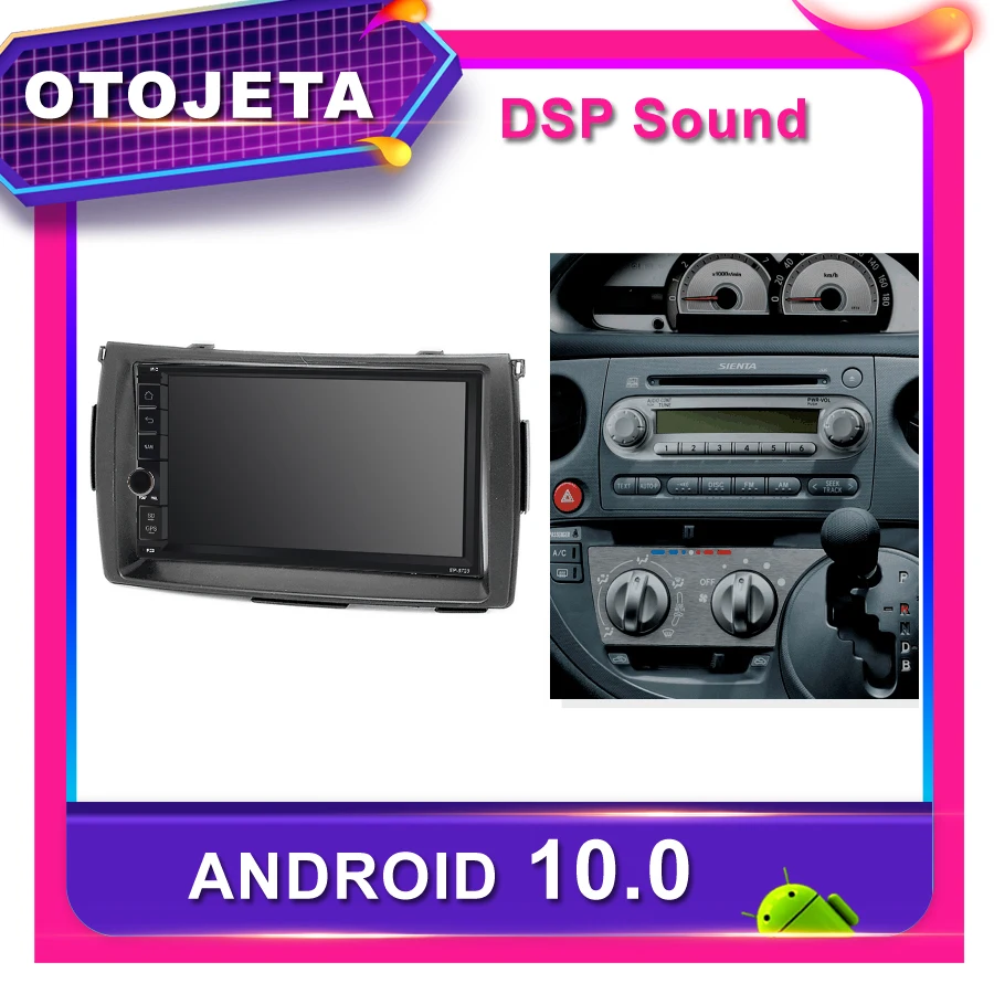 Рамка android 10 0 dvd плеер автомобильный радиоприемник для Toyota Sienta 2003 2015