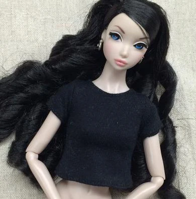 black 1 шт. Blyth кукла футболка одежда подходит для Барби рубашка momoko, pullip, azone, Blyth 1/6 кукла DC129 - Цвет: black