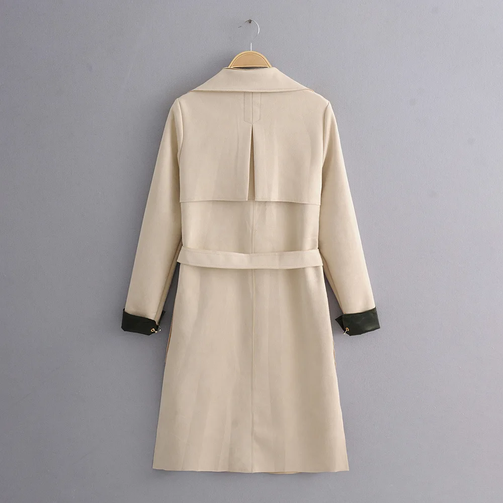 

Europe Brand New 2020 Fall /Autumn Women Casual Oversized Large Pockets Loose Trench Coat Chic Female Windbreaker