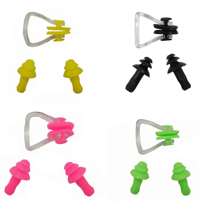 

Unisex Nose Clip Earplugs Waterproof Swimming Nose Clip Soft Silicone Ear Plugs Set Surf Diving Swimming Pool Accessories