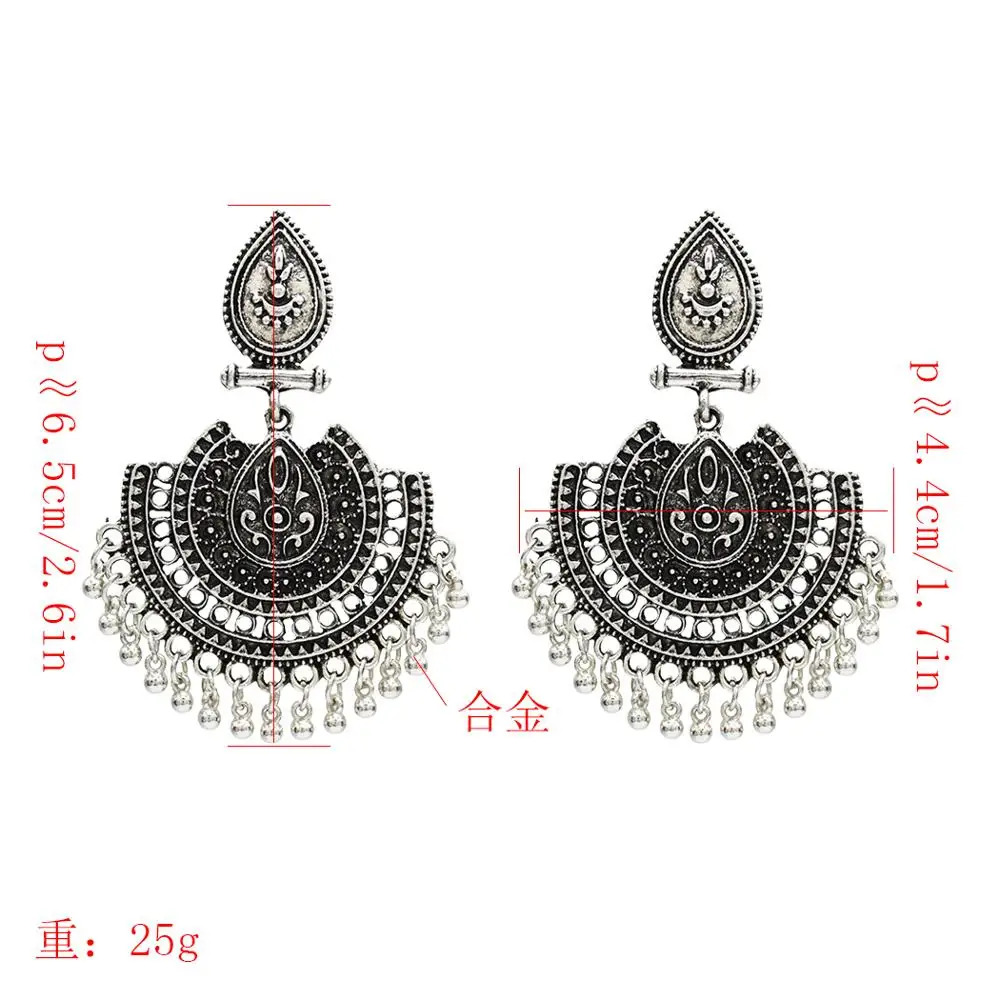 Афганские индийские серьги Jhumka для женщин большие веерные серьги-капли в стиле