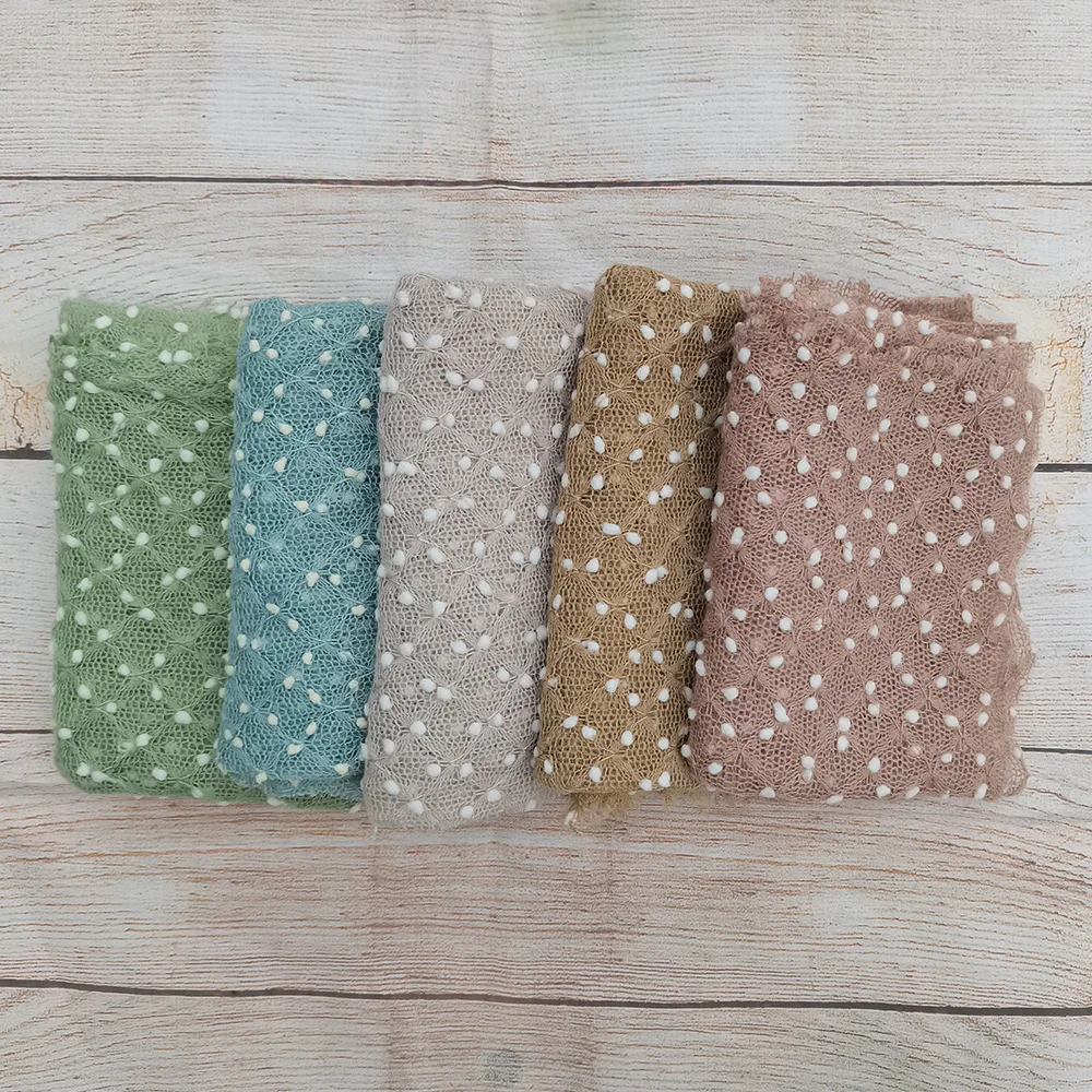 

Little Kid Photo Shoot Prop Newborn Baby Soft Knitted Small Bobble Wrap Infant Swaddle Photography Accessories Picture Studio