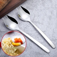 eating noodle spoon fork stainless steel kitchen food pasta utensils gold tableware using buffet restaurant tools dinner set