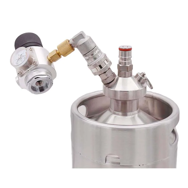 Homebrew Kegging Gas Supply Kit Mini Co2 Regulator & Stainless Ball Lock Disconnect 3/8-18UNF 0-90psi Fit Keg | Дом и сад