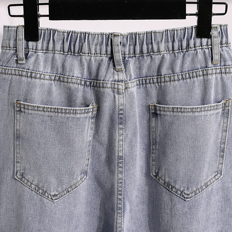 High Waist Wide Leg Pants Women High Street Jeans Plus Size Straight Loose Drape Trousers Spring and Autumn