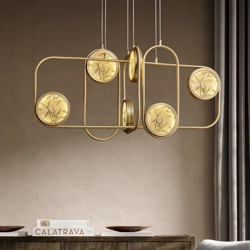 

Китайская люстра из меди, классическая лампа в китайском стиле для чайной, столовой, гостиной