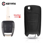 KEYYOU складной Автомобильный ключ с 2 кнопками, модифицированный пульт дистанционного управления, чехол-брелок для Opel Vauxhall Astra Zafira Omega Vectra Frontera YM28 Blade