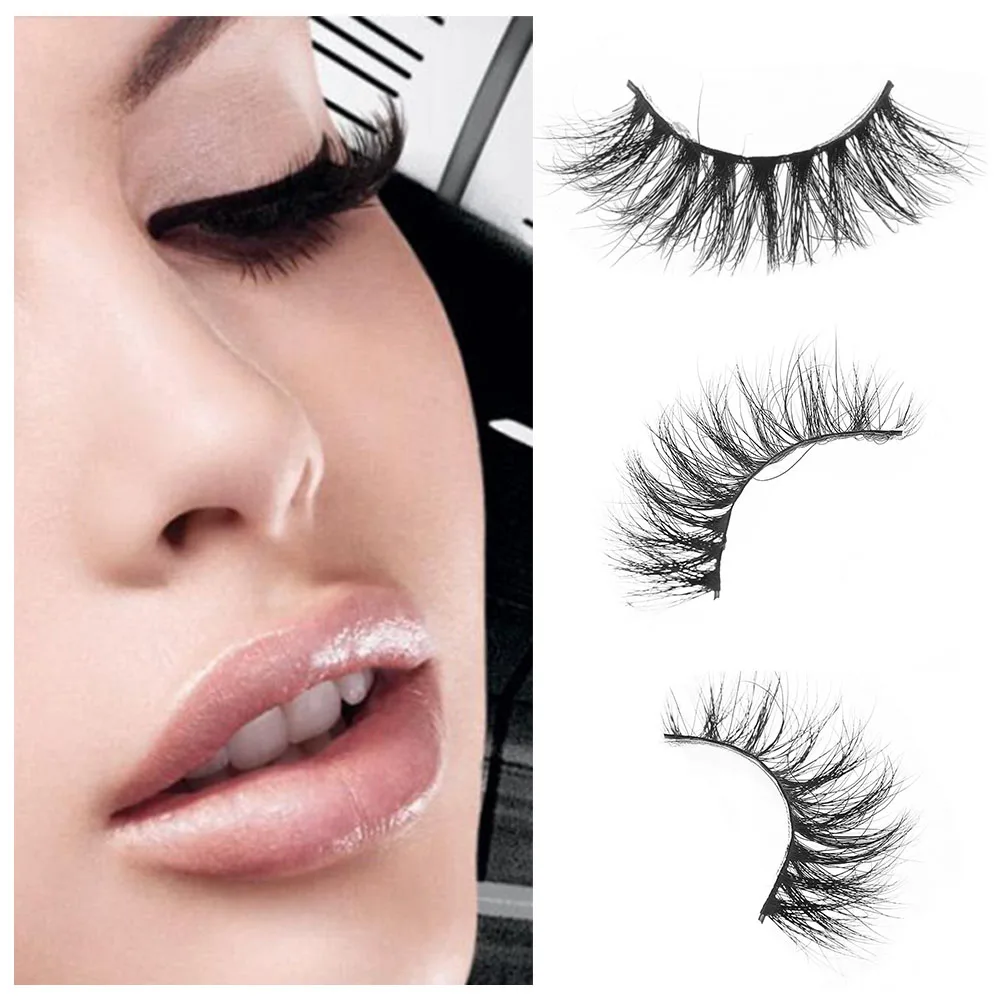 1 пара женские красивые модные 3D 100% норковые волосы накладные ресницы полная