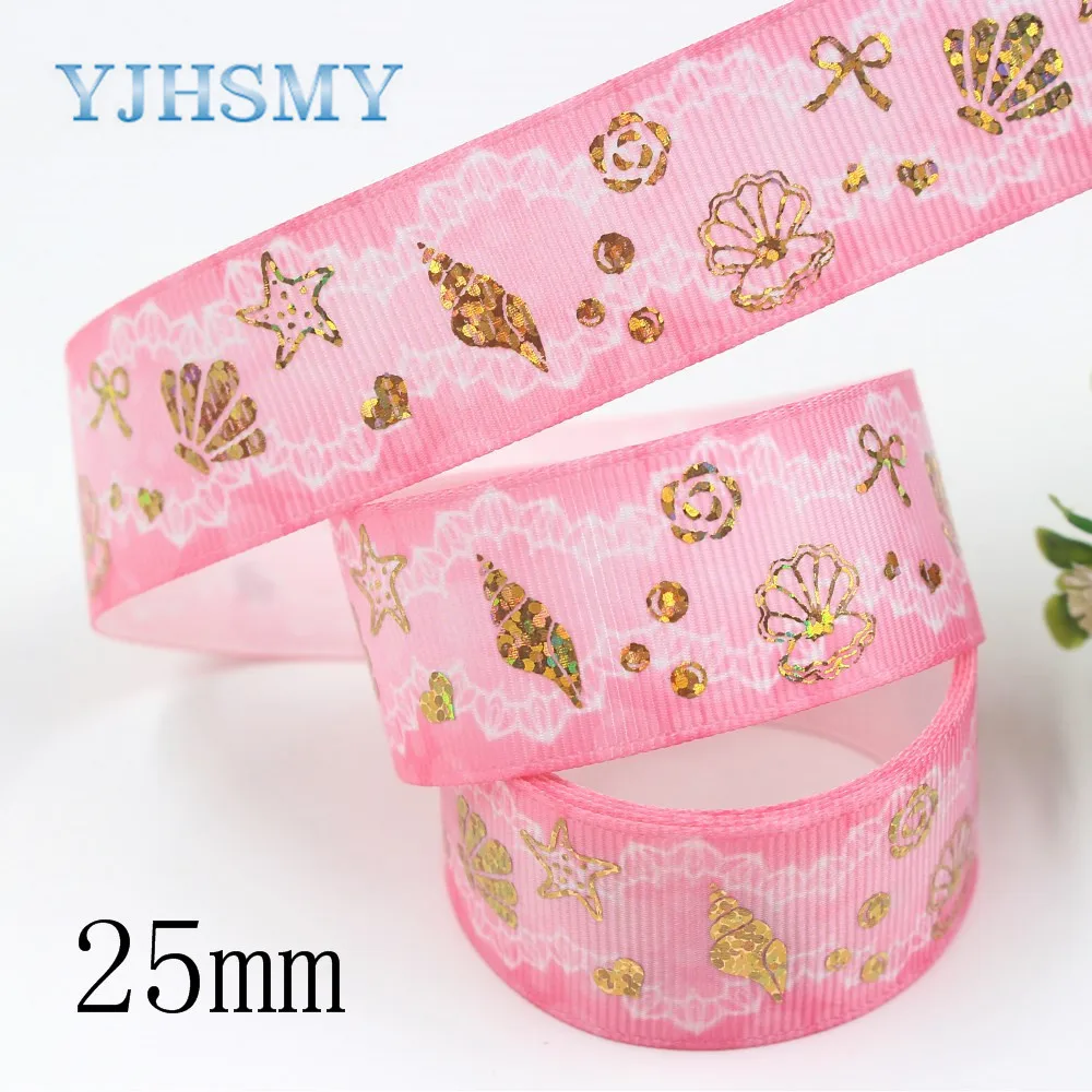 YJHSMY I 19826 2000 (1 ")25 мм 10 ярдов морской узор горячего тиснения переводная лента DIY