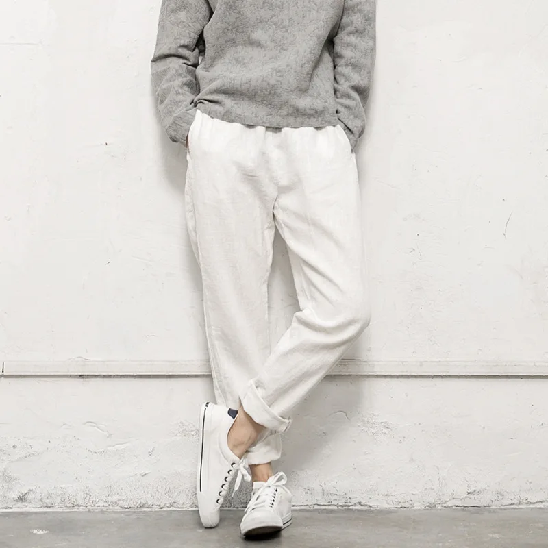 Ramie Casual Loose Women's Trousers 2020 New Simple Solid Color Summer Pencil Pants