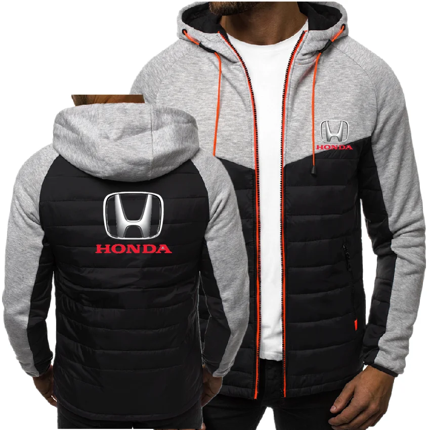 

Honda Car -Printing Letters 2021 Fashion New Men's Zipper Shirt Spring Autumn Hoodie Sweatshirt Plus Velvet Asian Size S~4XL