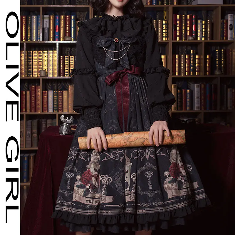 

Jsk Dress Gothic Style Dark Vintage Victorian Princess Party Dress Lolita JSK Dress Nightingale and Rose Sleeveless Lolita Dress
