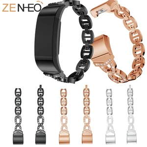Women fashion sport Rhinestone stainless steel strap for Fitbit charge 2 straps Bracelet strap for Fitbit Charge 2 watchband