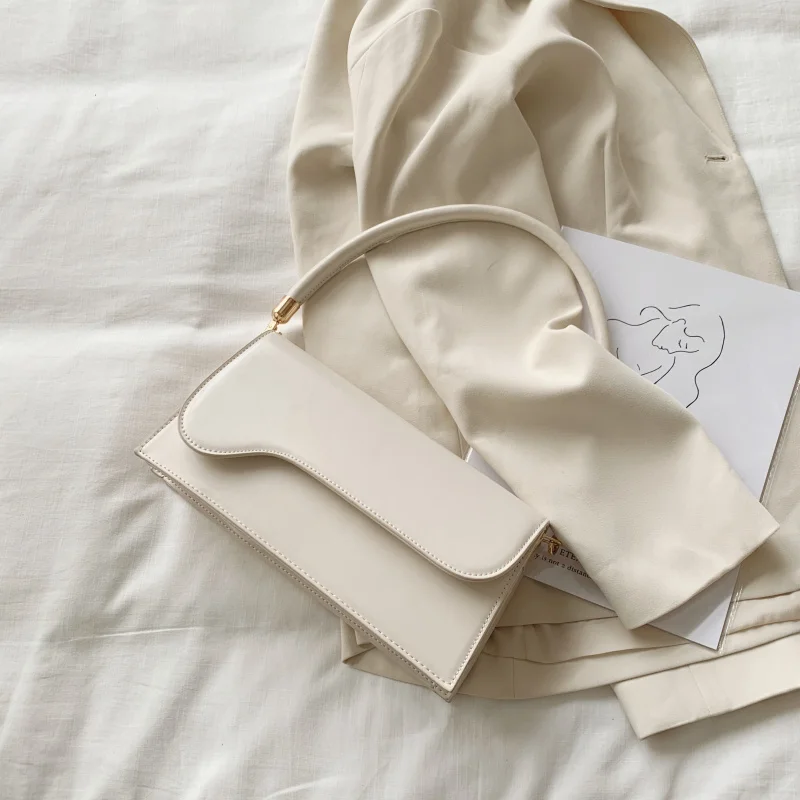 

Новый дизайн, простая маленькая сумка через плечо из искусственной кожи для женщин, брендовая элегантная сумочка-Багет, женская сумка через...