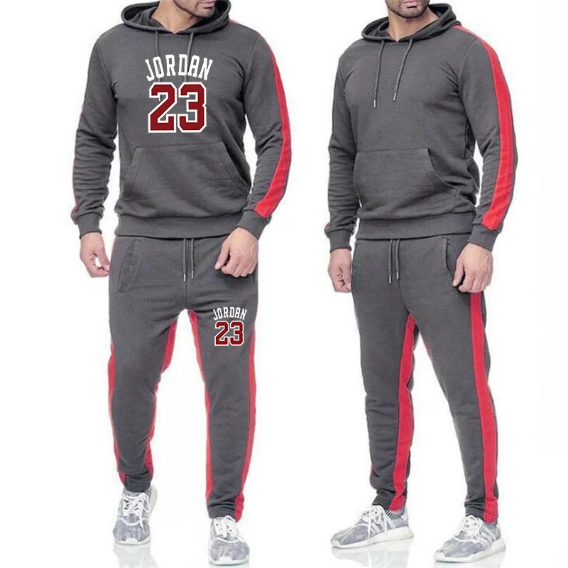 

New 23 Men's Sportswear + Sports Pants Set Hoodie + Sports Pants Jogging Men's Pullover 3XL Hoodie 5.0